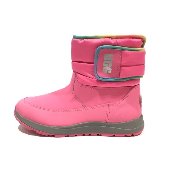 UGG Toty Weather Rainbow Waterproof Boots -Pink Leather -Big Kids US 4 -NEW - Picture 3 of 8